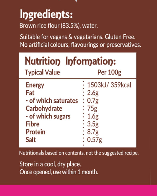 Thai Taste Folded Brown Rice Noodles, 200 G, Pack Of 6