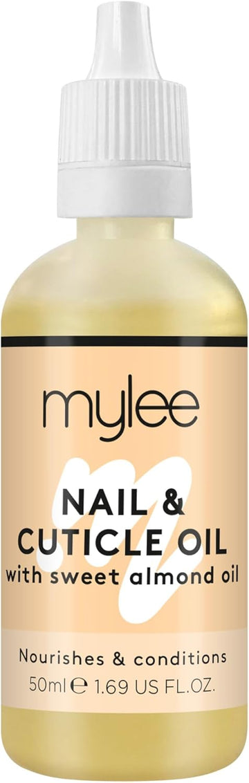 Mylee Sweet Almond Nail & Cuticle Oil 50Ml, β Deeply Hydrating & Nourishing Cuticle Conditioner Oil, Non-Greasy Formula And Leaves No Sticky Residue, Lightly Scented With Almond Oil