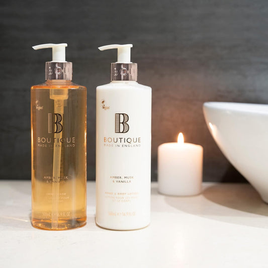 Boutique Amber, Musk & Vanilla Hand Wash 500Ml Refreshing Liquid Soap - Essential Oils - Vegan And Cruelty Free, No Sls Or Parabens - Made In England