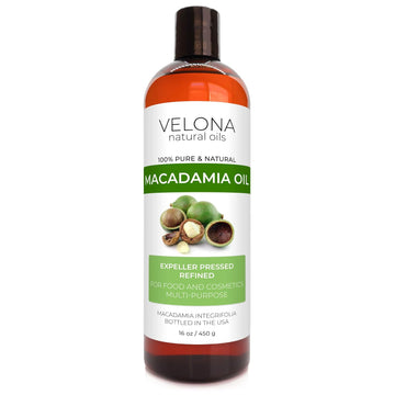 velona Macadamia Nut Oil 16 oz | 100% Pure and Natural Carrier Oil | Refined, Cold pressed | Cooking, Skin, Hair, Body & Face Moisturizing | Use Today - Enjoy Results
