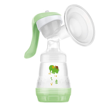 Mam Manual Breast Pump Portable Breast Pump With Easy Start Anti-Colic Baby Bottle Includes 2 Bottle Nipples 1-Count Green One Size