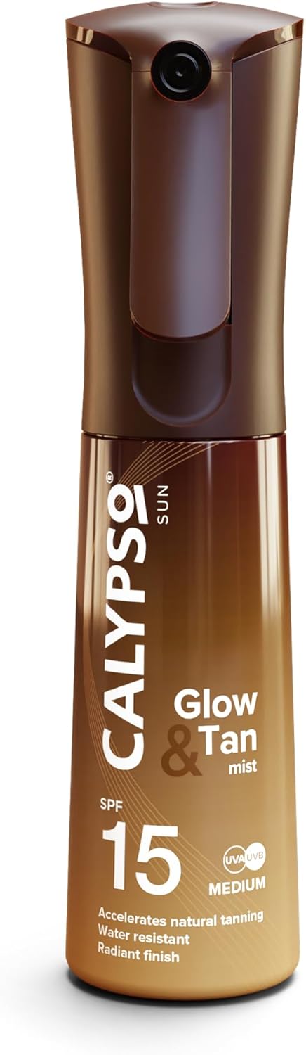 Calypso Glow And Tan Mist Spf 15, Bronzing Tan Enhancing Oil With Accelerator, Water Resistant, Sun Spray, Medium Uva & Uvb Protection, 100Ml