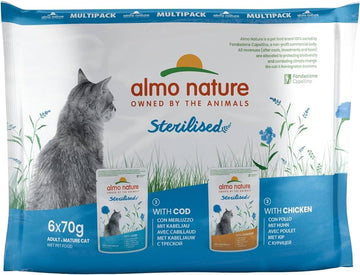 Almo Nature Functional Sterilised Wet Cat Pouch Multipack 6X70G, Clear66562