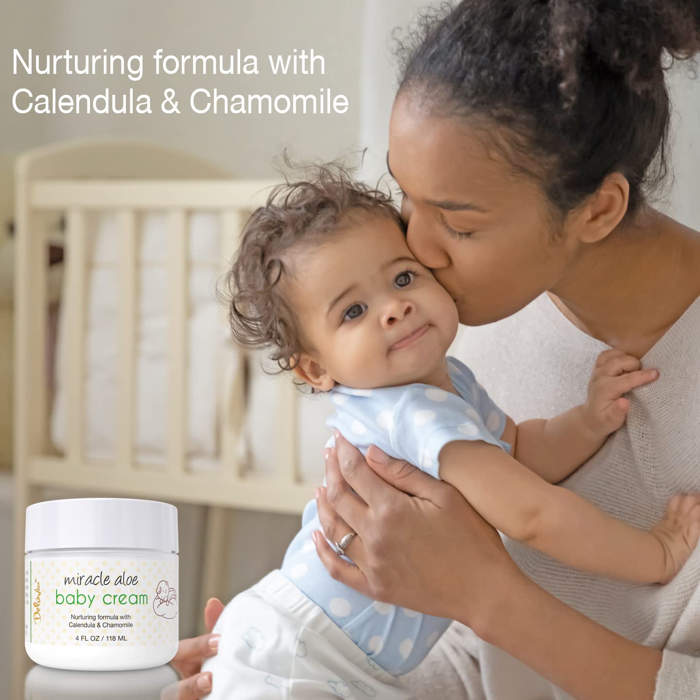 Deluvia Miracle Aloe Baby Cream, Gentle Moisturizing Baby Lotion with Aloe, Coconut Oil, Shea Butter - 4oz : Baby