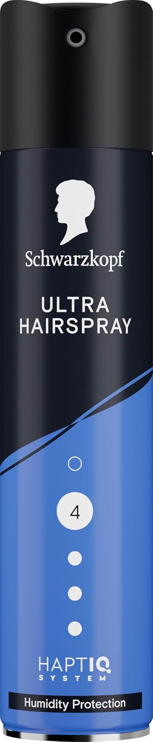 Schwarzkopf Hairspray Ultra 250Ml, Hold Level 4 Hair Styling, Hairspray For All Hair Types, Strengthened Hair, Humidity Protection, Vegan Formula