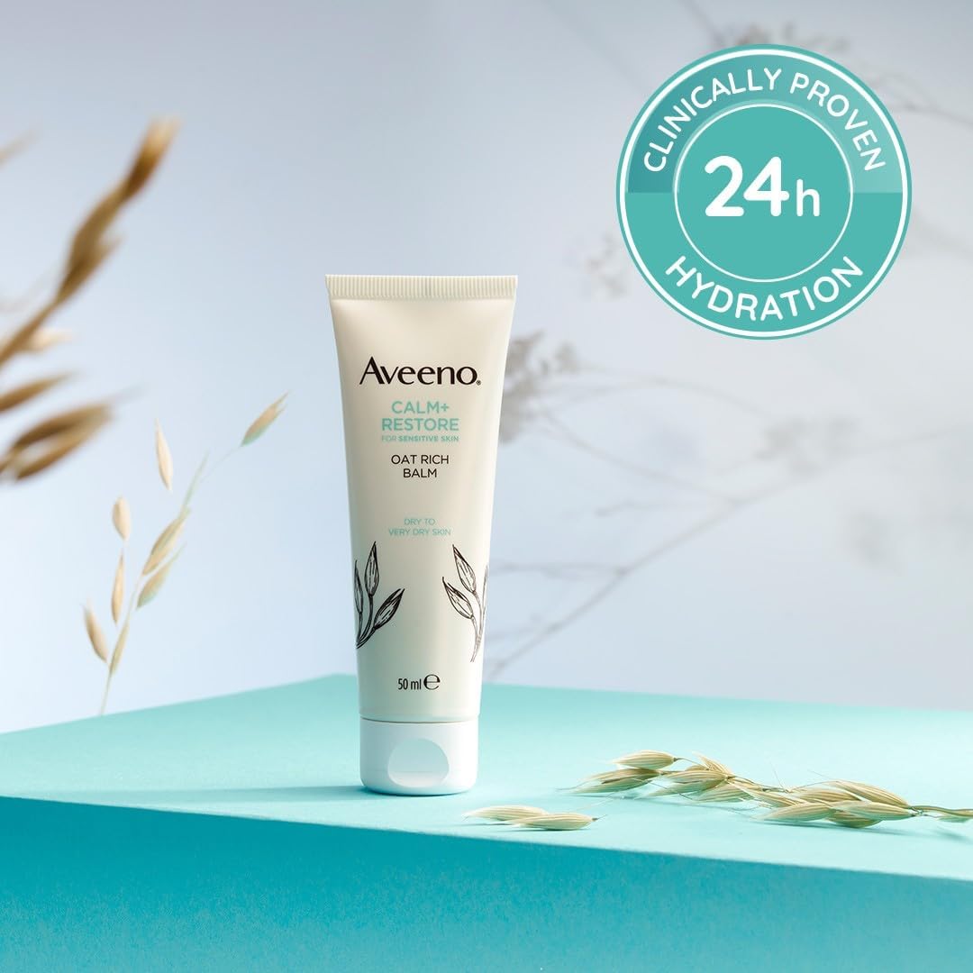 Aveeno Face Calm+Restore Rich Oat Moisturising Balm (1x 50ml), 24-Hour Hydration Face Moisturiser with Triple Oat Complex, Face Care Soothes and Hydrates Irritated, Very Dry, and Sensitive Skin : Amazon.co.uk: Beauty