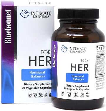 Bluebonnet Nutrition Intimate Essentials For Her Hormonal Balance, Soy-Free, Gluten-Free, Non-Gmo, Dairy-Free, Kosher Certified, Vegan, 90 Capsules, 45 Servings