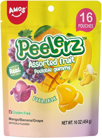 Amos 4D Gummy Candy Strawberry Burst - Fruity, Jelly-Filled, Natural Flavor - Resealable 2.29Oz Bag (Pack Of 3)