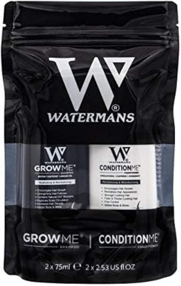 Watermans Minis Travel Shampoo And Conditioner Set - 75Ml Travel Kit - Hair Gym Kit - Hair Growth Products