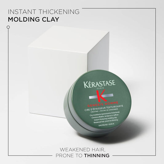 Kérastase Genesis Homme, Instant Thickening Moulding Clay, For Weakened & Thinning Hair, Cire D'Épaisseur Texturisante, 75Ml