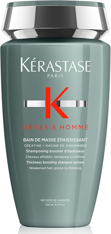 Kérastase Genesis Homme Men’S Shampoo, Anti-Fall Thickening Shampoo, For Weakened And Thinning Hair, Bain De Masse Epaississant, 250 Ml