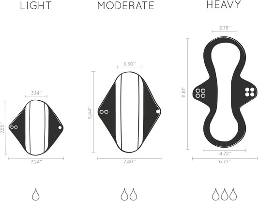 Bamboo Sanitary Pads With Discreet Black Pouch | Light Flow Reusable Panty Liners For Women | Zero Waste And Environmentally Friendly | Washable Panty Liners | Reusable Sanitary Towels | Bambaw