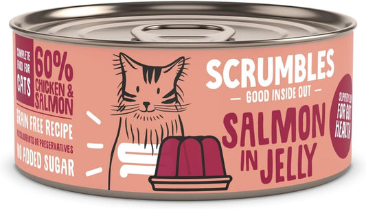 Scrumbles Natural Wet Cat Food, Salmon In Jelly 18X 80G