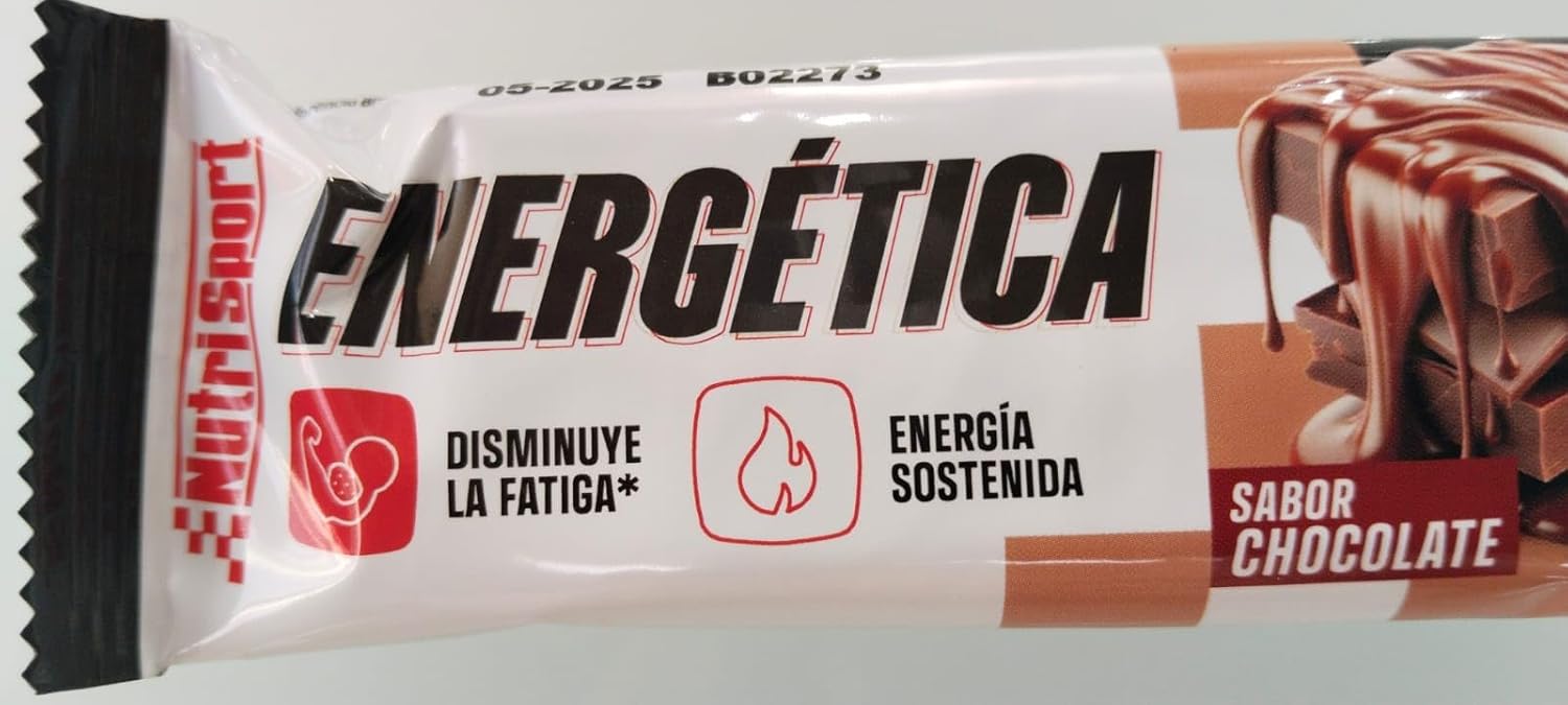 Nutrisport - Energy Bars 49G - Chocolate Flavor - High In Proteins And Carbohydrates - No Palm Oil - Gluten Free - Box Of 24 Units