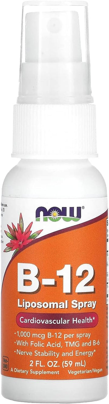 Now Foods B-12 Liposomal Spray, 1,000 Mcg, 2 Fl Oz (59 Ml)