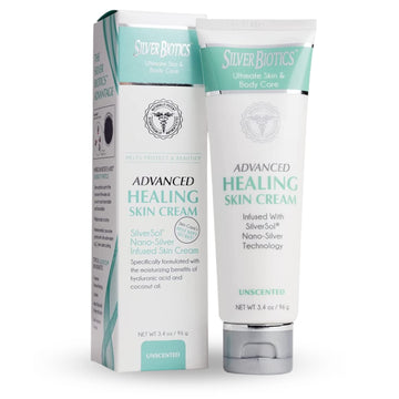 Silver Biotics Nano Silver Healing Lotion Cream Grapefruit Scent Infused 20 Ppm Silversol And Hyaluronic Acid | All Natural Ingredients To Heal, Smooth Your Skin Blemishes And Scars (3.4 Oz.)