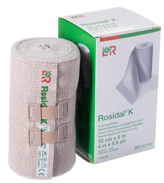 Lohmann & Rauscher Rosidal K Short Stretch Compression Bandage, For Use In The Management Of Acute & Chronic Lymphedema, Edema, & Venous Insufficiency, 3.93" X 5.5 Yards (10Cm X 5M), 1 Roll