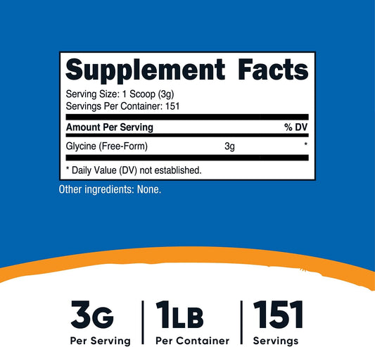 Nutricost Glycine Powder 1 - Non-GMO, Gluten Free