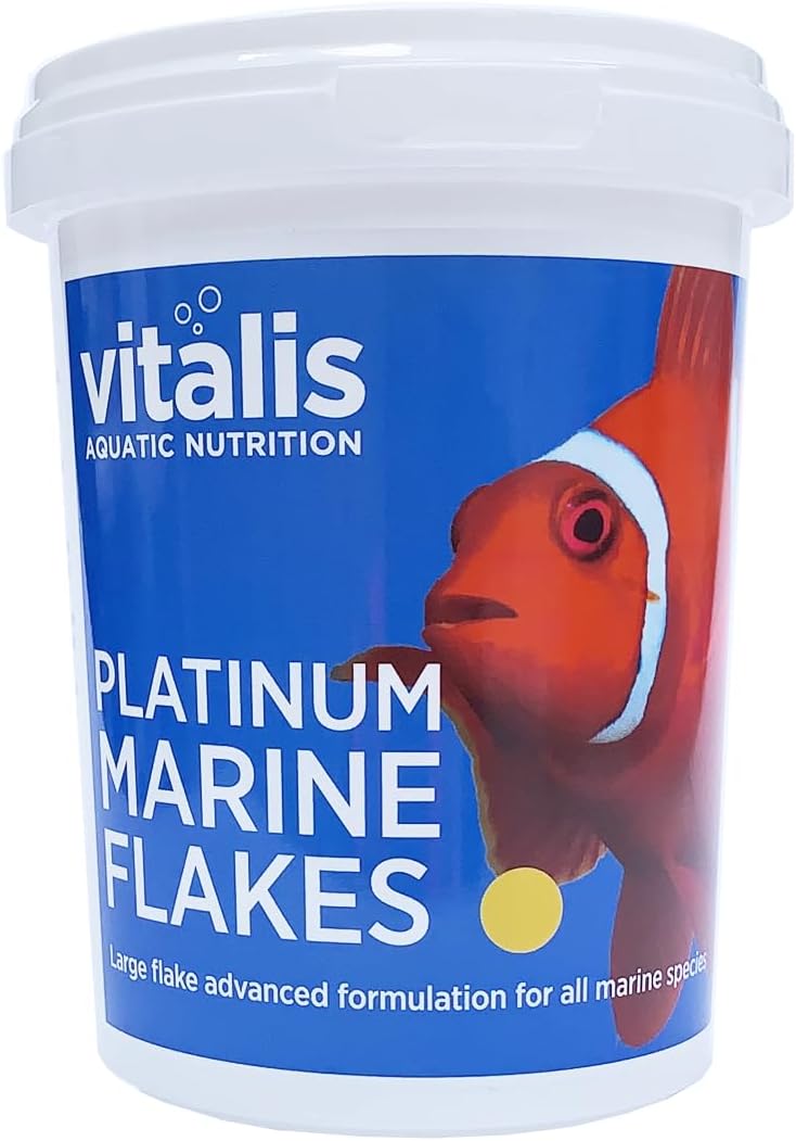 Vitalis Platinum Marine Flakes 40G & Marine Flakes 40G For Marine Reef Fish Food Aquarium Tank