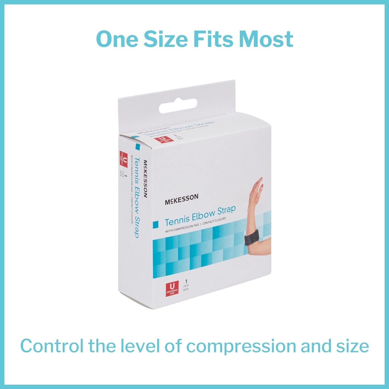 McKesson Tennis Elbow Strap with Compression Pad, Contact Closure, Unisex Design, 1 Count