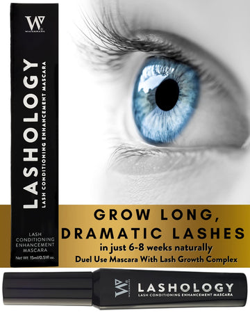 Lashology Eyelash Growth Mascara in Black, Lash Serum inside a Mascara for Thicker, Stronger, Fuller and Longer Looking Lashes