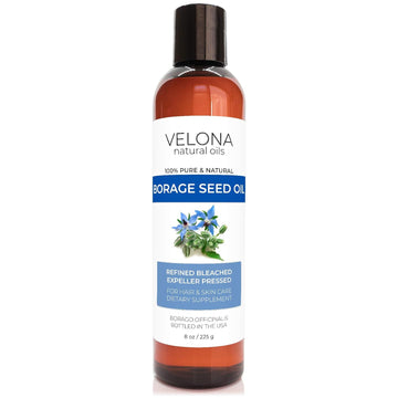 velona Borage Seed Oil 8 oz | 100% Pure and Natural Carrier Oil | Refined, Expeller pressed | Skin, Face, Body, Hair Care | Use Today - Enjoy Results