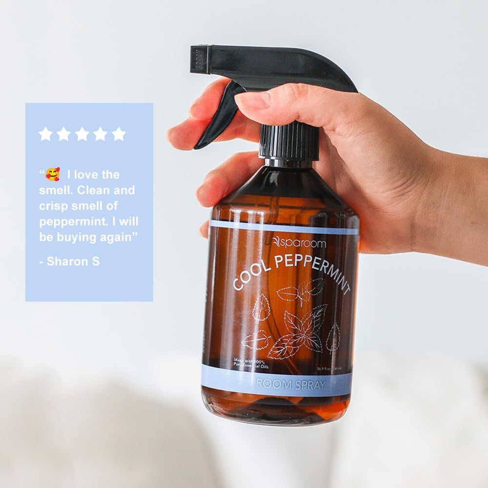 Buy Sparoom Cool Peppermint Linen Spray 2-Pack – Dual Bottle Essential Oil Mist For Bedding, Fabrics, And Rooms, Minty Refreshment For Sleep And Relaxation – 2 X 16.9 Oz: Fragrant Room Sprays -  Free Delivery Possible On Eligible Purchases