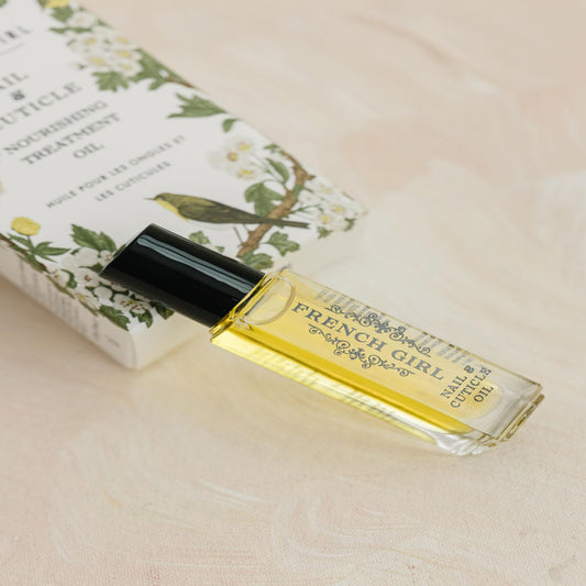 French Girl Nail & Cuticle Oil - Hydrating Nail Strengthener And Growth Treatment, Cuticle Softener, Nail Growth Oil To Repair Dry, Damaged Nails, Clean, Vegan & Cruelty-Free, .3 Oz