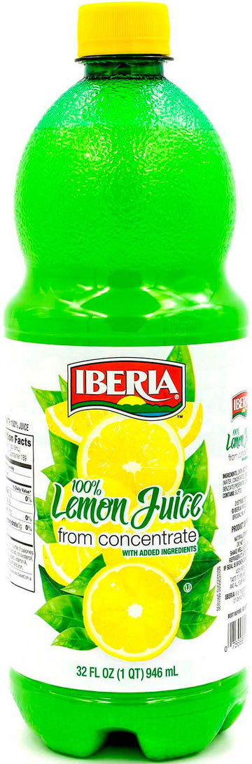 Iberia 100% Lemon Juice From Concentrate, 32 Fl Oz