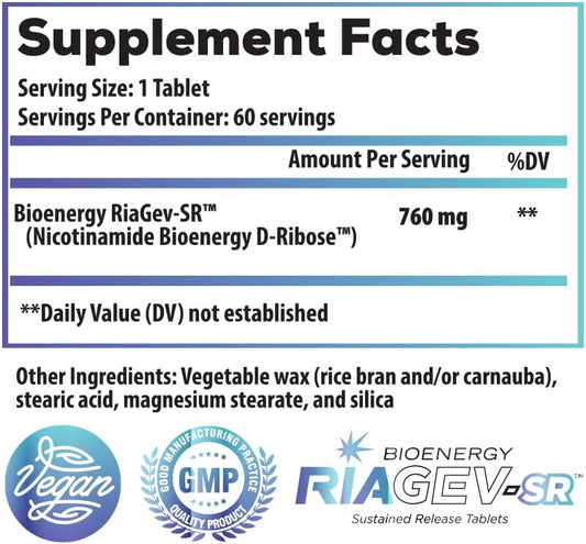 Regenerate Sustained Release Supplement For Nad & Nr Biosynthesis, Boost Atp, Nad+, Glutathione: Cardiovascular Health & Muscle Vitality (60 Servings) Vegan