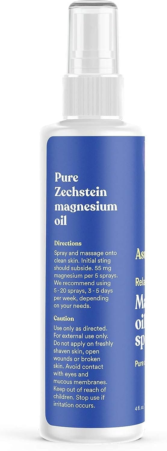 Asutra Ultra Magnesium Oil Spray With Optimsm, 4 Fl Oz - Topical Magnesium, Rapid Absorption, Pure, Odorless And Non-Greasy, Magnesium Derived From Zechstein Seabed : Beauty & Personal Care