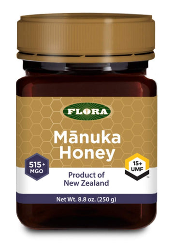 Flora - Manuka Honey - Mgo 515+/15+ Umf - Sustainable Honey From New Zealand - Non-Gmo & Unpasteurized - 8.8 Oz. Jar
