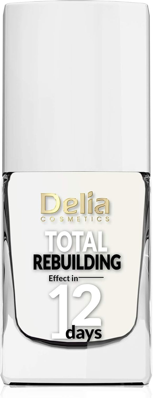 Delia Cosmetics - Nail Conditioner - Total Rebuilding Reconstructing, Strenghtening For Damaged & Brittle Nails - Calcium & Vitamins Whitens & Nourished Nails - 11 Ml
