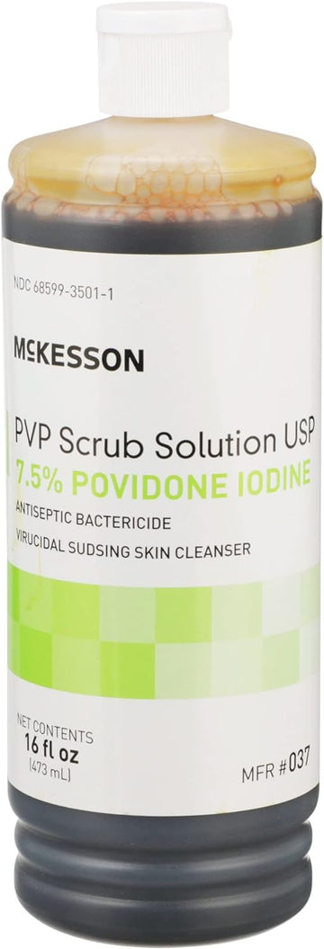 McKesson PVP Scrub Solution USP, 7.5% Povidone-Iodine, 16 oz, 1 Count