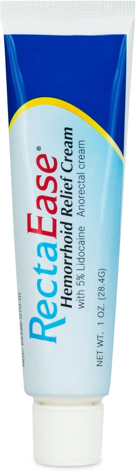 RectaEase 5% Lidocaine Hemorrhoid Relief Cream 1 oz Tube, Anorectal Cream, Rapid Numbing Relief, Hemorrhoid Treatment from Itch and Burn : Health & Household