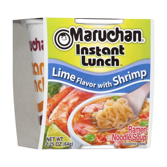 Maruchan Instant Lunch Lime With Shrimp, Ramen Noodle Soup, Microwaveable Meal, 2.25 Oz, 12 Count