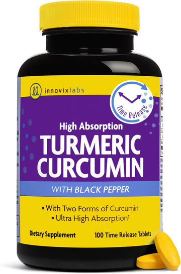 Innovixlabs Turmeric Curcumin With Black Pepper Extract - High Absorption Tumeric And Curcumin Supplements With Bioperine, C3 Reduct & Curcumin C3 Complex, Time Release Turmeric Supplement - 100 Ct