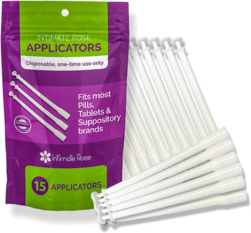 Intimate Rose 15 Count Vaginal Suppository Applicator - Fits Most Boric Acid Suppositories & Vaginal Suppository - Individually Wrapped Suppository Applicators From