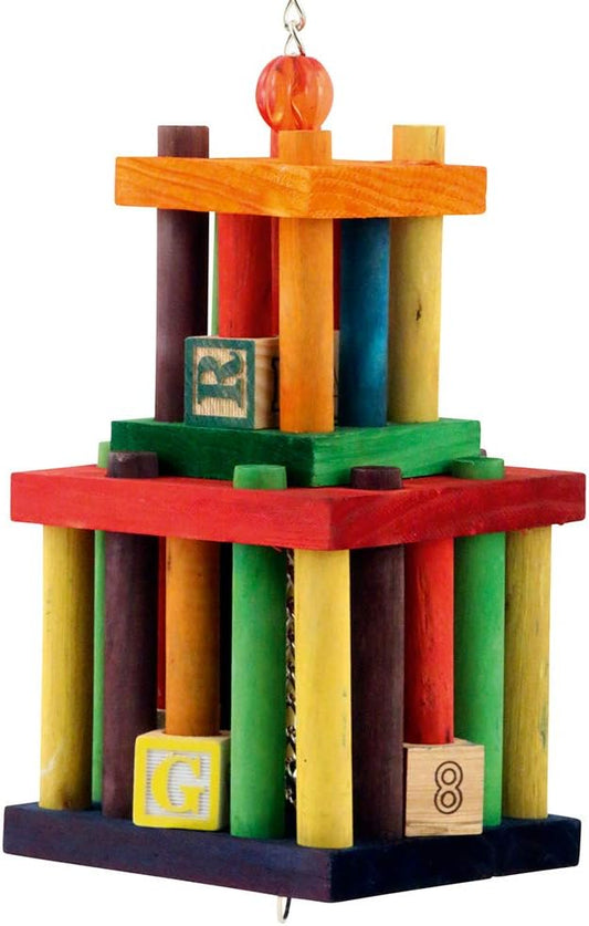 Northern Parrots Jail Break Foraging Parrot Toy - Chewable Wooden Parrot Toy For Medium And Large Birds