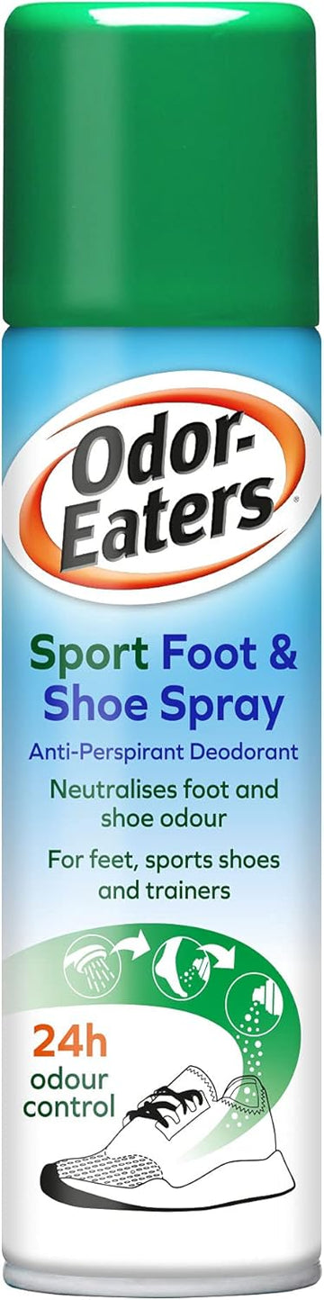 Odor-Eaters, 24 Hour Odour Destroying Antiperspirant Foot And Shoe Spray For Sport Shoes, 150 Ml (Pack Of 2)