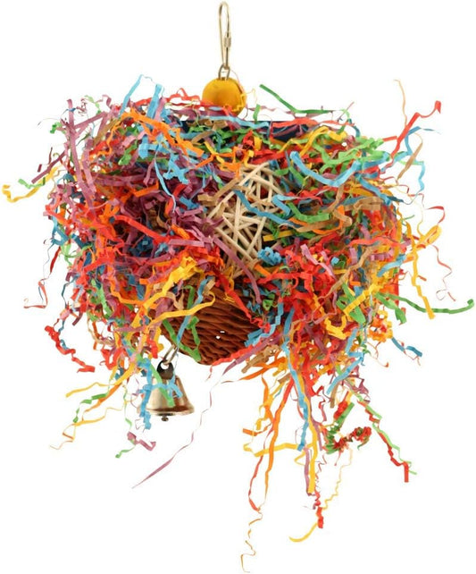 Northern Parrots Crinkle and Crunch Chewable Parrot Toy - Vine and Paper Parrot Toy :Pet Supplies