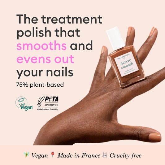 Manucurist Active Smooth 00 Nail Concealer Polish & Care - 2 In 1 Nude Nail Polish : Nail Strengthener And Growth - No Lamp - Ridge Filler For Nails - Natural Rosé Nail Polish