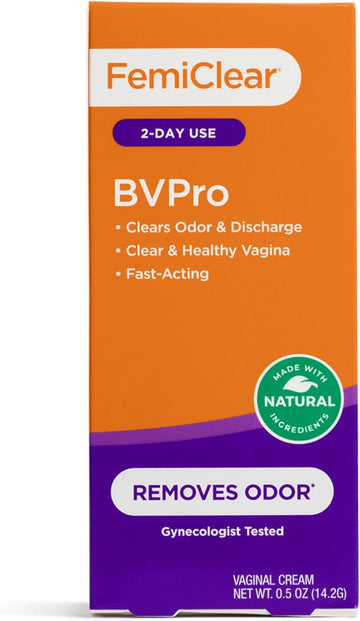 Femiclear Bvpro Cream For Vaginal Odor, Feminine Odor Relief, Fast-Acting, Made With Natural Ingredients, 2-Day Use, Gynecologist Tested, Boric Acid Alternative, 0.5Oz Cream