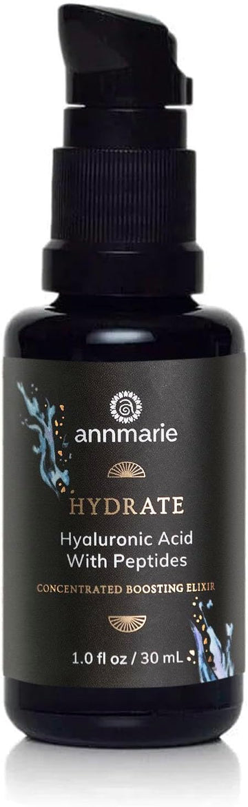 Annmarie Hydrate Concentrated Boosting Elixir - Hyaluronic Acid With Vegan Collagen Peptides, 30Ml | Deeply Hydrates, Plumps, And Strengthens Skin | Made Safe Approved For All Skin Types