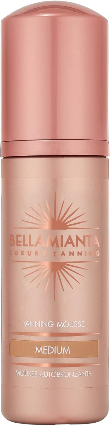 Bellamianta Instant Tanning Mousse Quick Drying, Vegan Fake Tan In Golden Olive Tone - Streak Free & 60 Second Express Ready To Wear Self Tanner For All Skin Types - 150Ml - Medium