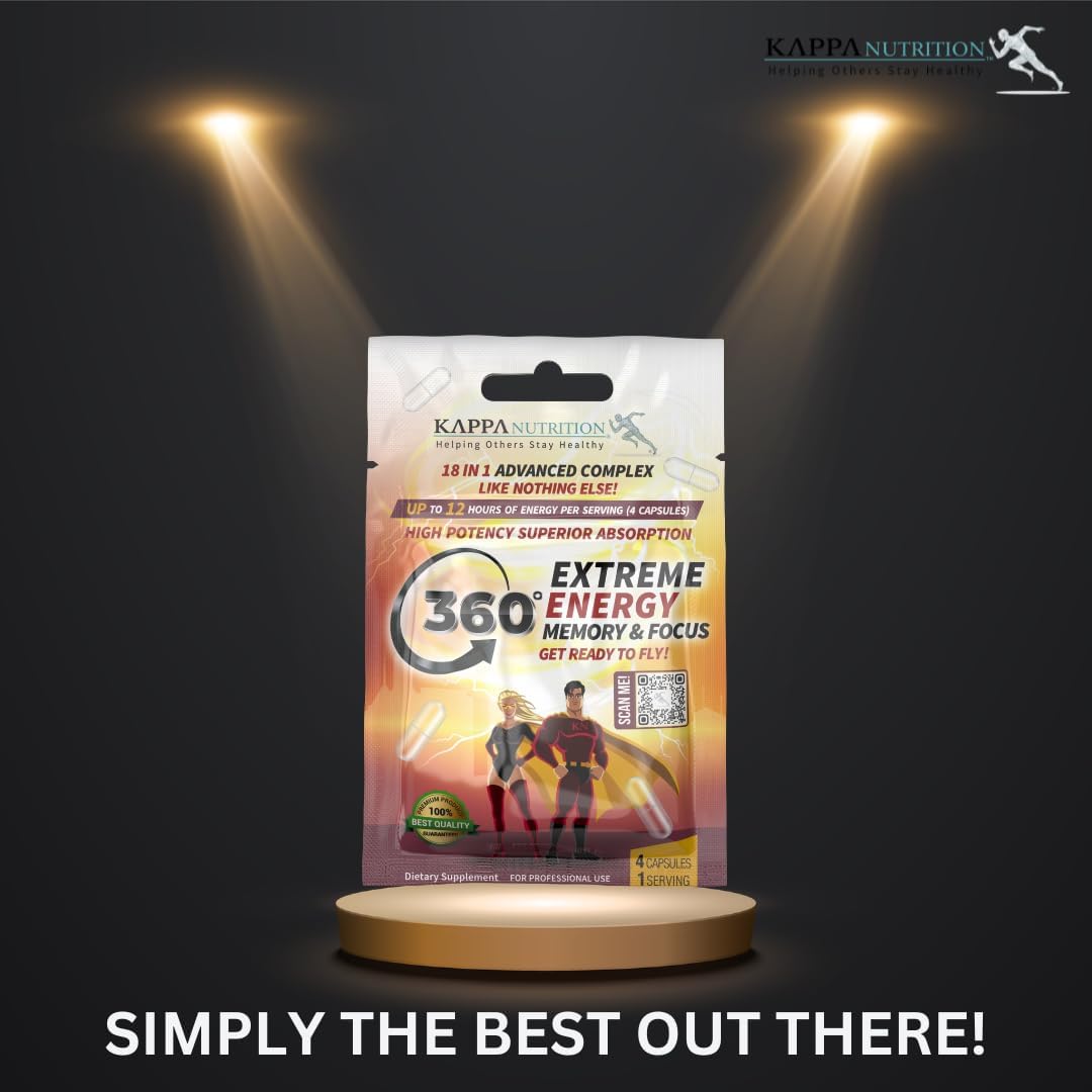 360 Extreme Energy, Memory & Focus 1 Sachet (4 Capsules ea) : Health & Household