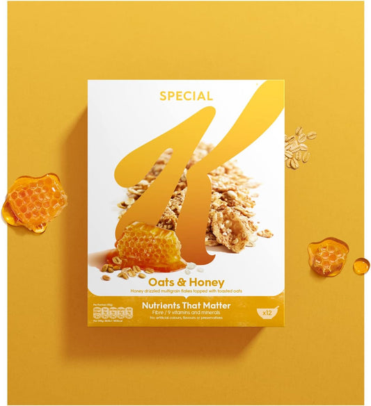 Special K Oats & Honey Breakfast Cereal Box, 420G