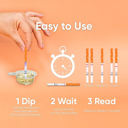 Wondfo Pregnancy Test Strips - Hcg Detection 25 Miu/Ml, Home Test Of Reliable Result - 25 Count