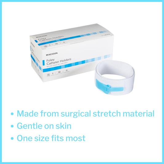 McKesson Foley Catheter Tube Holder with Dual-Locking Tabs - Urinary Leg Band Holder, 1 Count