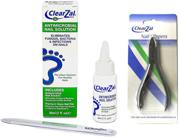 Combo Pack - ClearZal Fungal Nail Treatment | Antimicrobial Nail Solution 30ml | ClearZal Barrel Nail Clippers- Heavy Duty Professional Clippers for Thick Tough Nails : Amazon.co.uk: Beauty